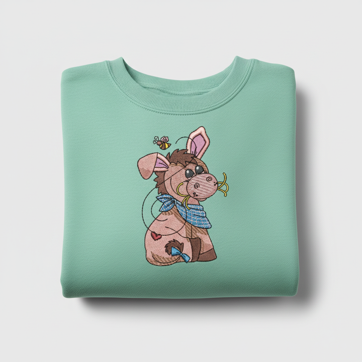 Donkey &amp; Bee Machine Embroidered Sweatshirt – Hand Finished in Dubai | EmbroMania
