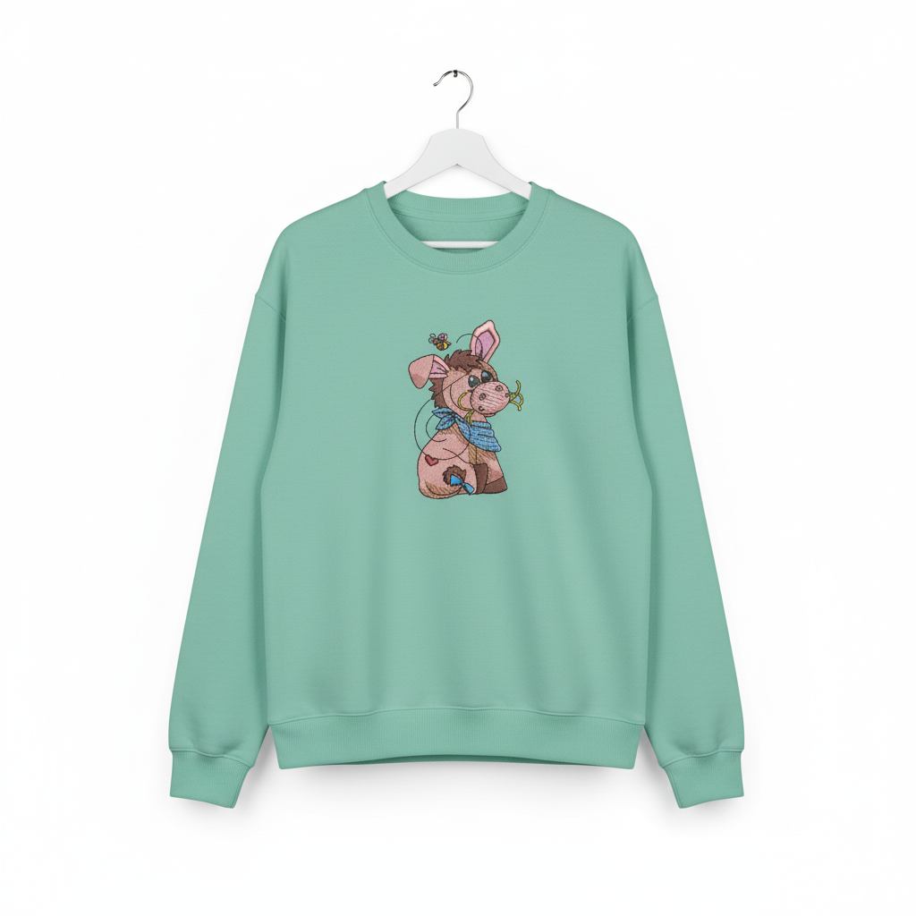 Donkey &amp; Bee Machine Embroidered Sweatshirt – Hand Finished in Dubai | EmbroMania