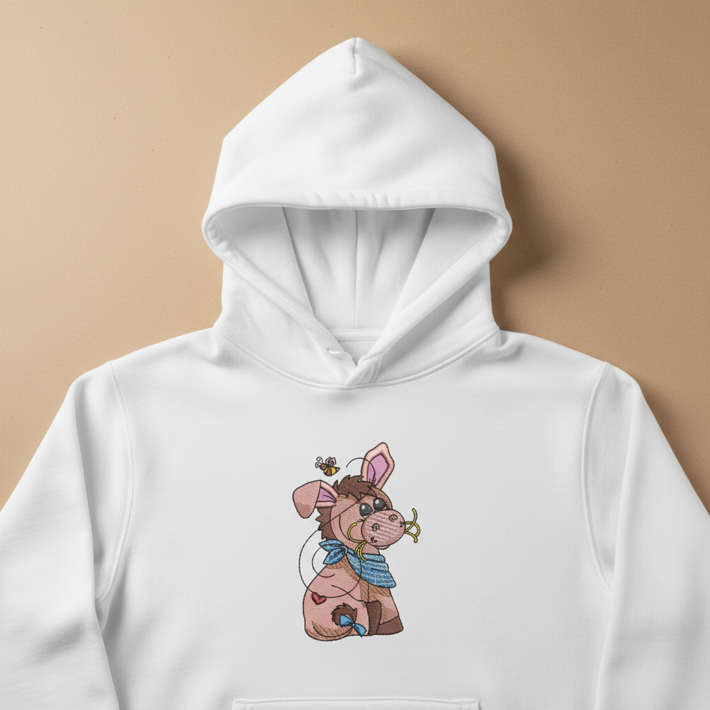 Donkey &amp; Bee Machine Embroidered Sweatshirt – Hand Finished in Dubai | EmbroMania