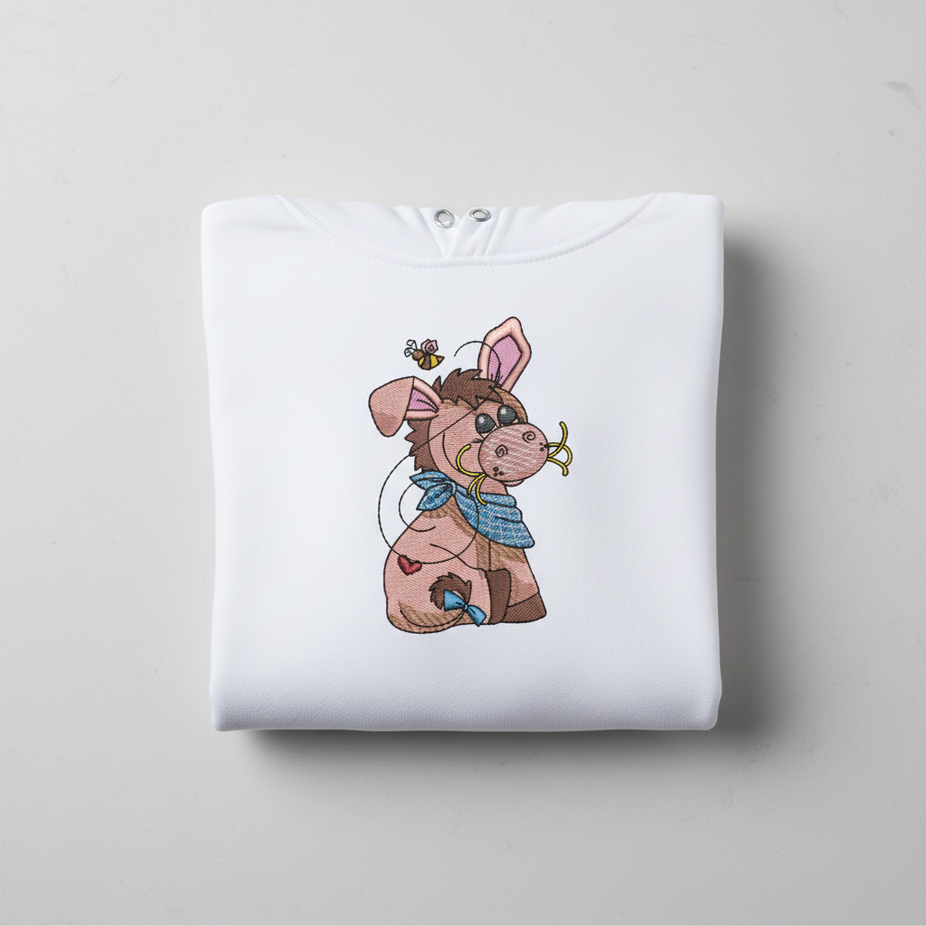 Donkey &amp; Bee Machine Embroidered Sweatshirt – Hand Finished in Dubai | EmbroMania