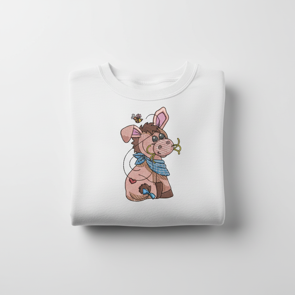 Donkey &amp; Bee Machine Embroidered Sweatshirt – Hand Finished in Dubai | EmbroMania