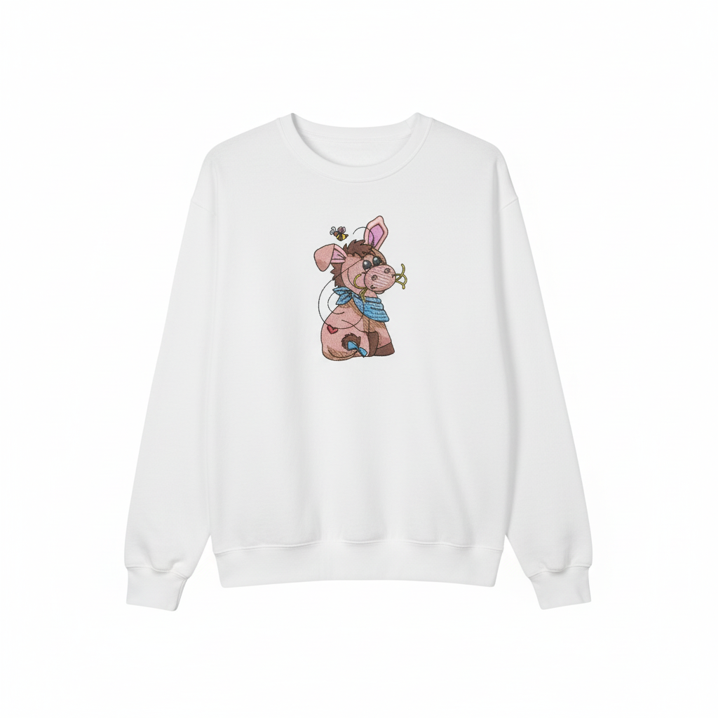 Donkey &amp; Bee Machine Embroidered Sweatshirt – Hand Finished in Dubai | EmbroMania