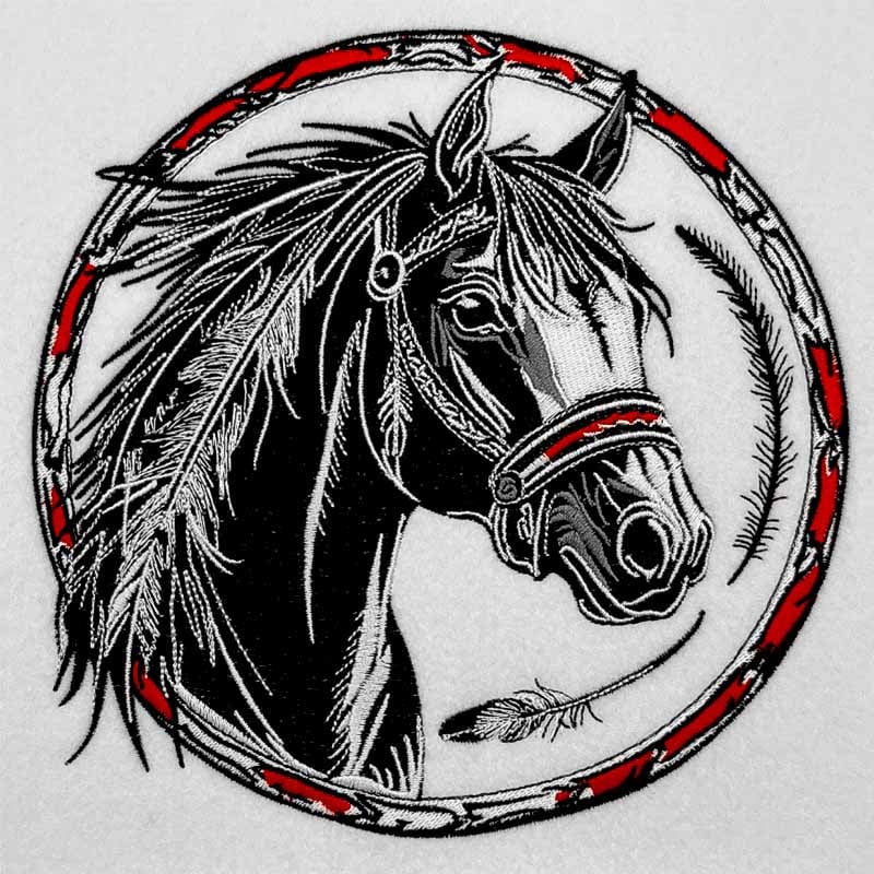 Free Spirit Horse Machine Embroidered Sweatshirt – Hand Finished in Dubai | EmbroMania