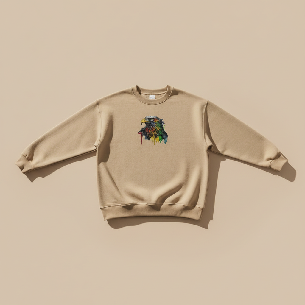 Prisma Eagle Machine Embroidered Sweatshirt – Hand Finished in Dubai | EmbroMania