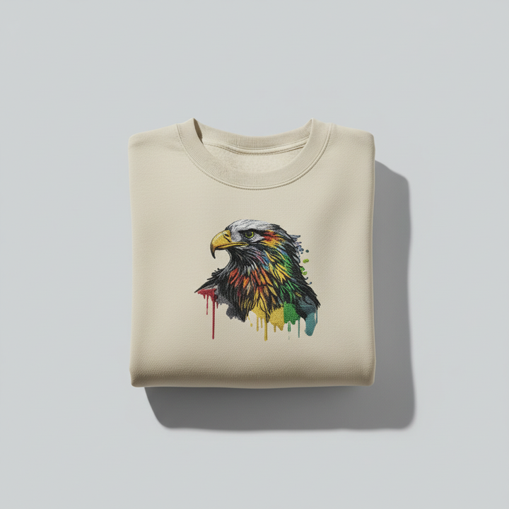 Prisma Eagle Machine Embroidered Sweatshirt – Hand Finished in Dubai | EmbroMania