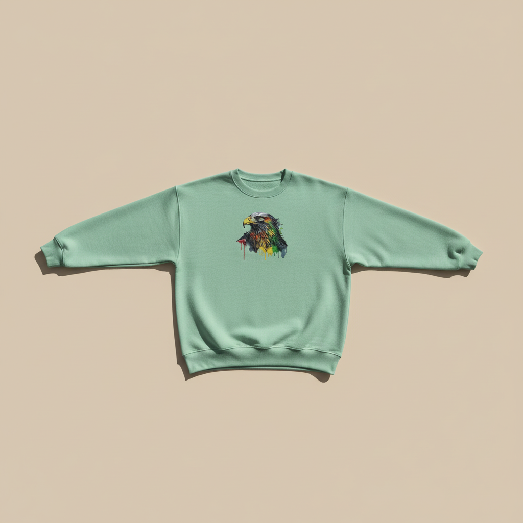 Prisma Eagle Machine Embroidered Sweatshirt – Hand Finished in Dubai | EmbroMania