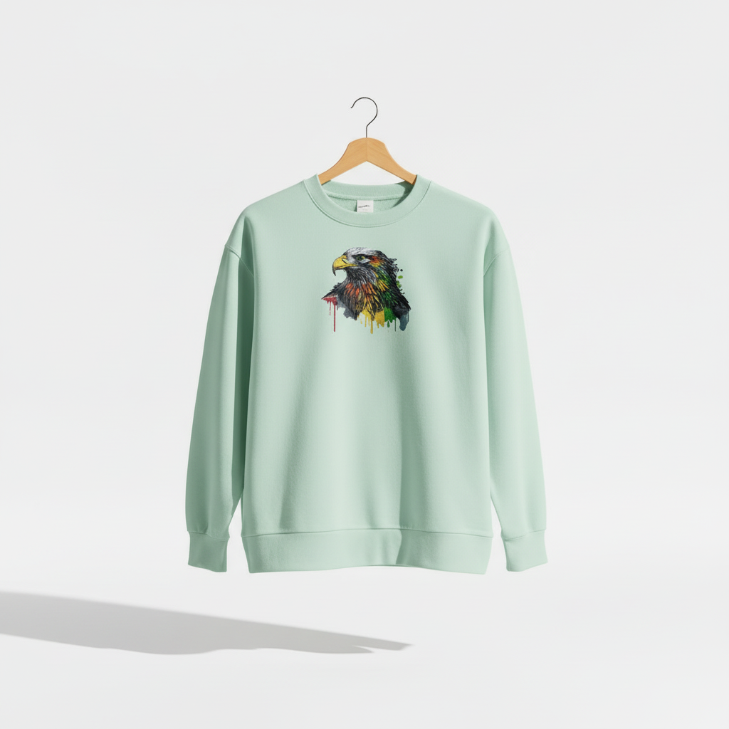 Prisma Eagle Machine Embroidered Sweatshirt – Hand Finished in Dubai | EmbroMania
