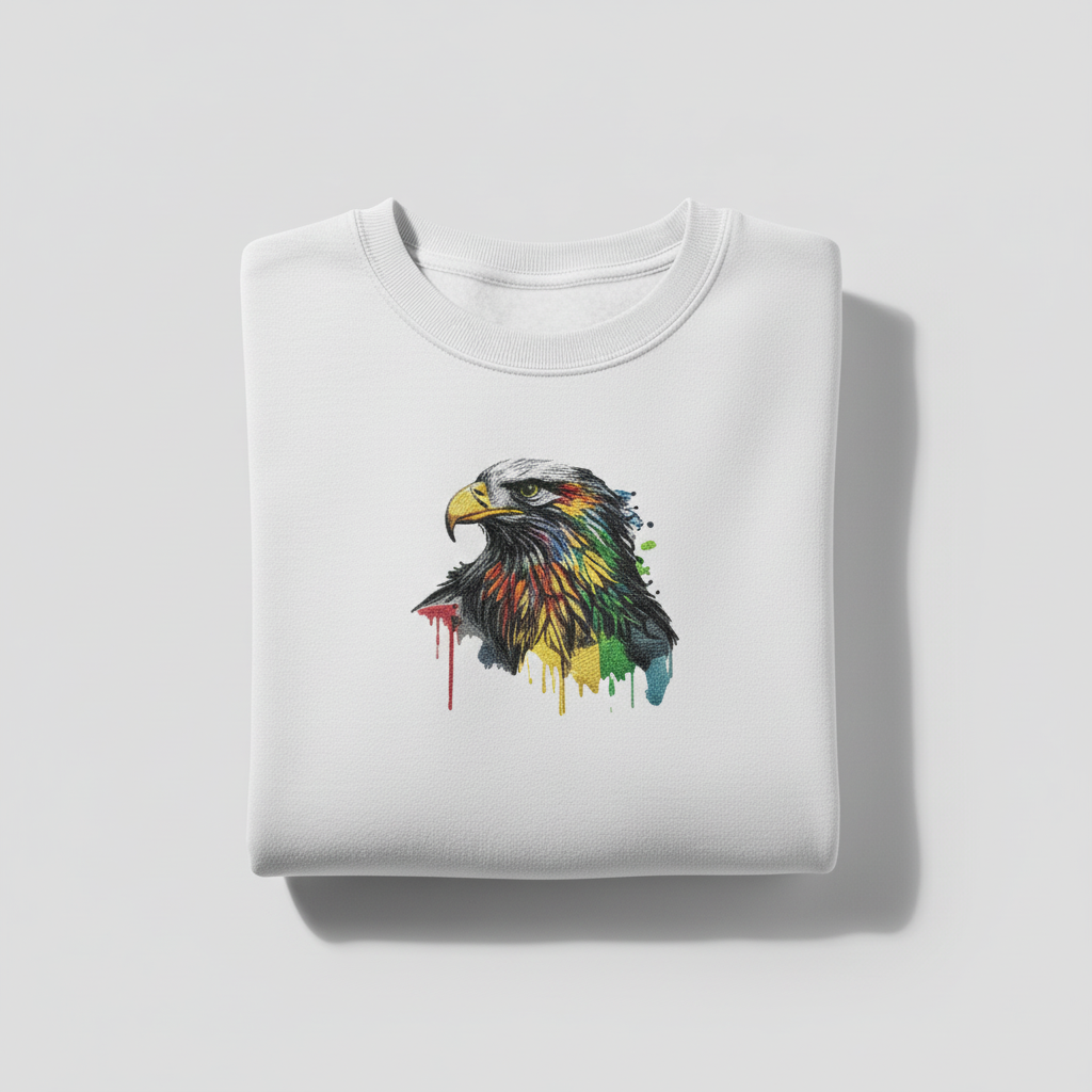 Prisma Eagle Machine Embroidered Sweatshirt – Hand Finished in Dubai | EmbroMania