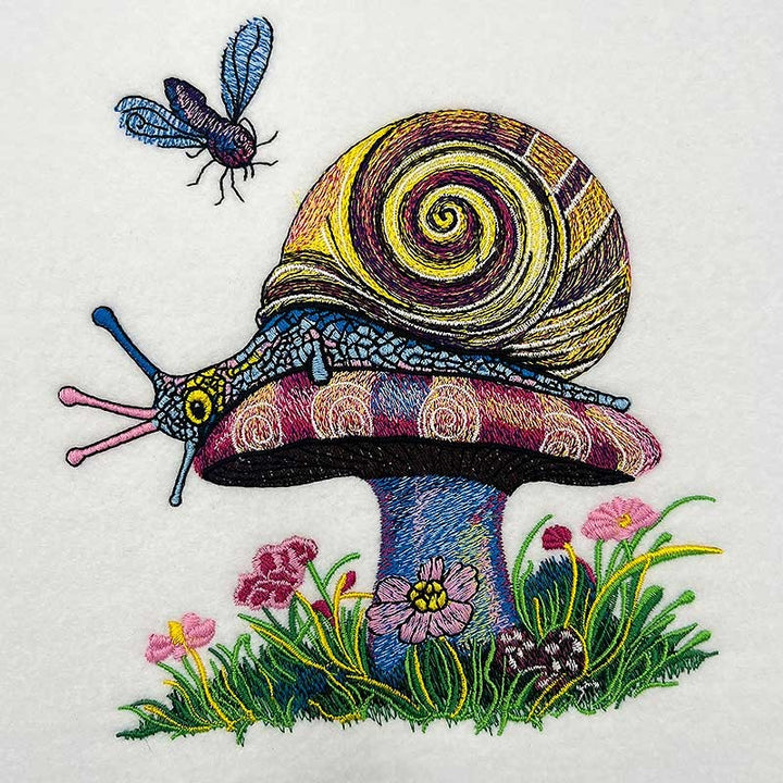 Garden Snail Machine Embroidered Hoodie – Hand Finished in Dubai | EmbroMania