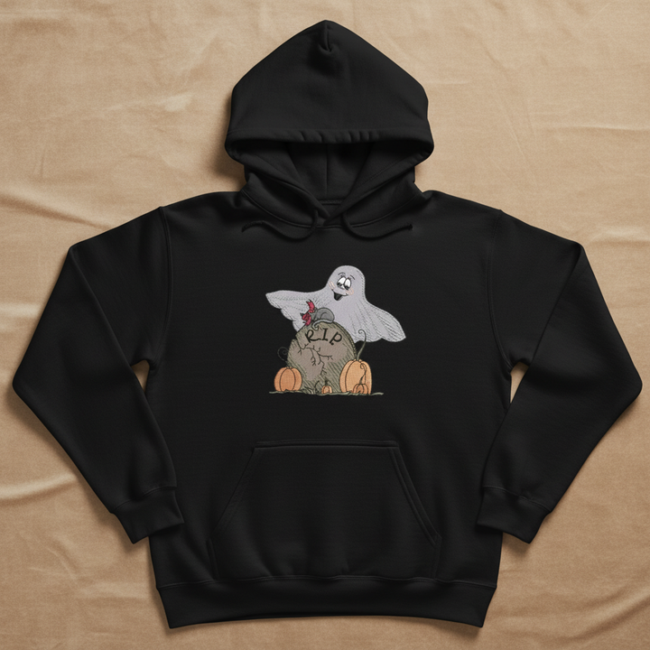 Ghost Pumpkin Machine Embroidered Sweatshirt – Hand Finished in Dubai | EmbroMania