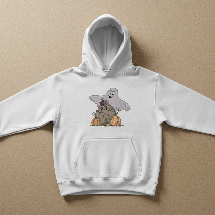 Ghost Pumpkin Machine Embroidered Sweatshirt – Hand Finished in Dubai | EmbroMania