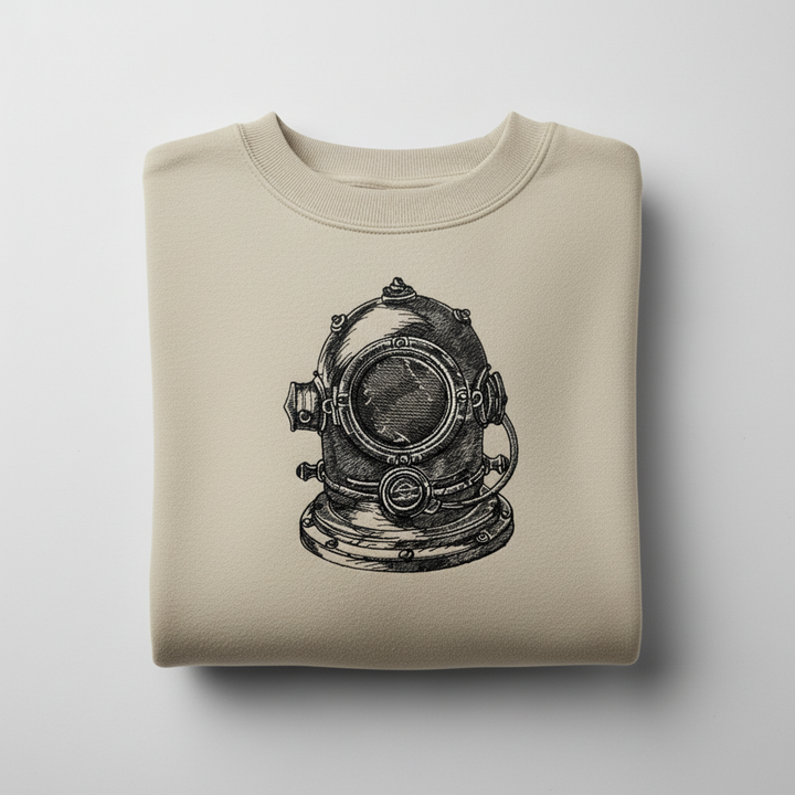 Nautical Helmet Machine Embroidered Sweatshirt – Hand Finished in Dubai | EmbroMania