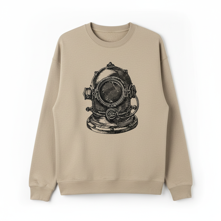 Nautical Helmet Machine Embroidered Sweatshirt – Hand Finished in Dubai | EmbroMania