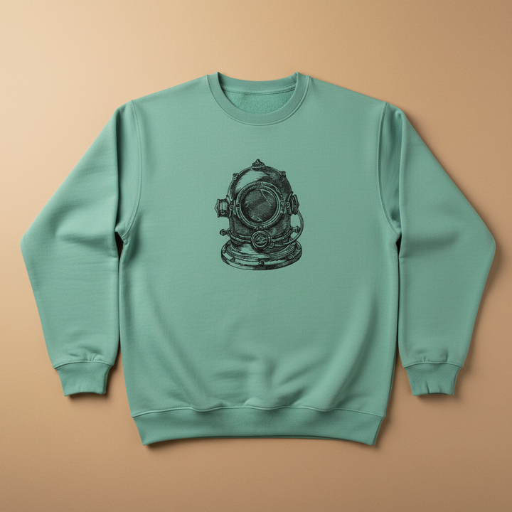 Nautical Helmet Machine Embroidered Sweatshirt – Hand Finished in Dubai | EmbroMania