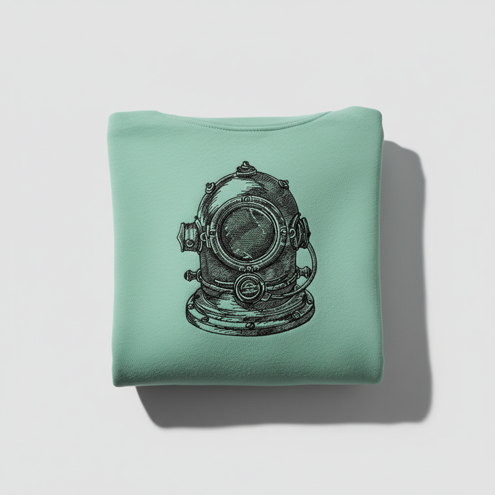 Nautical Helmet Machine Embroidered Sweatshirt – Hand Finished in Dubai | EmbroMania