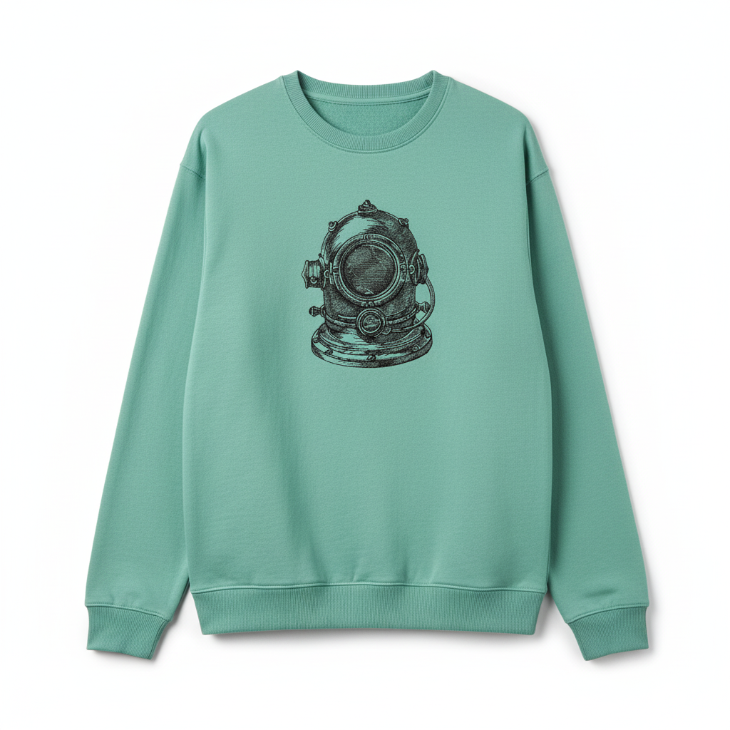 Nautical Helmet Machine Embroidered Sweatshirt – Hand Finished in Dubai | EmbroMania