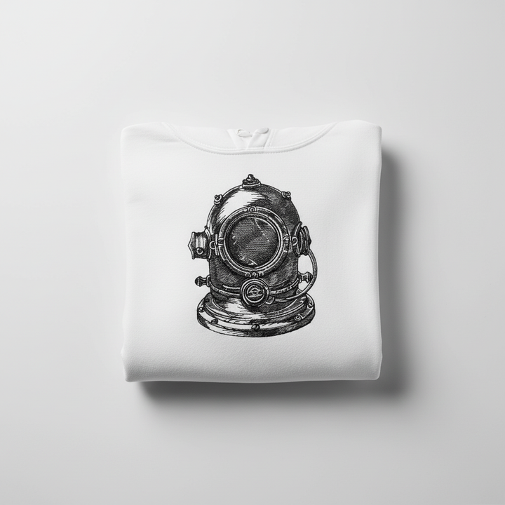 Nautical Helmet Machine Embroidered Sweatshirt – Hand Finished in Dubai | EmbroMania