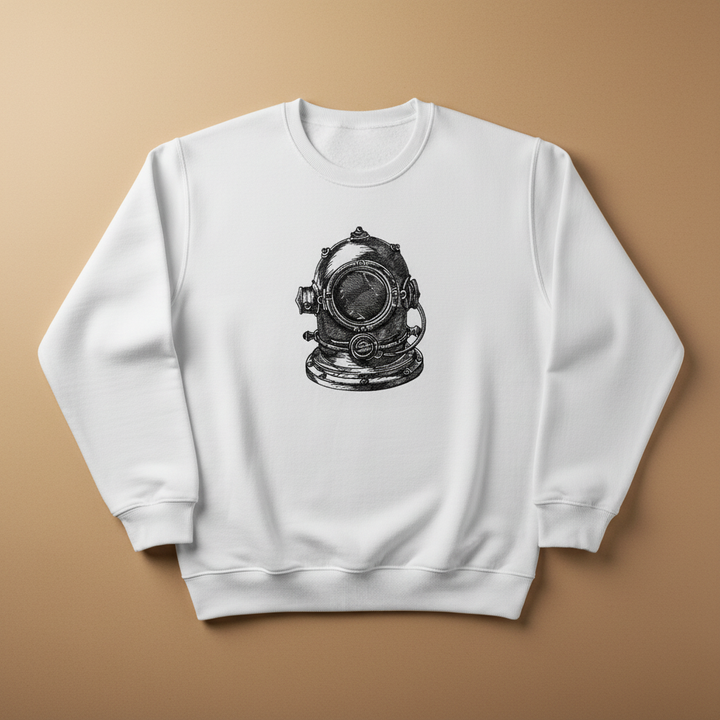 Nautical Helmet Machine Embroidered Sweatshirt – Hand Finished in Dubai | EmbroMania