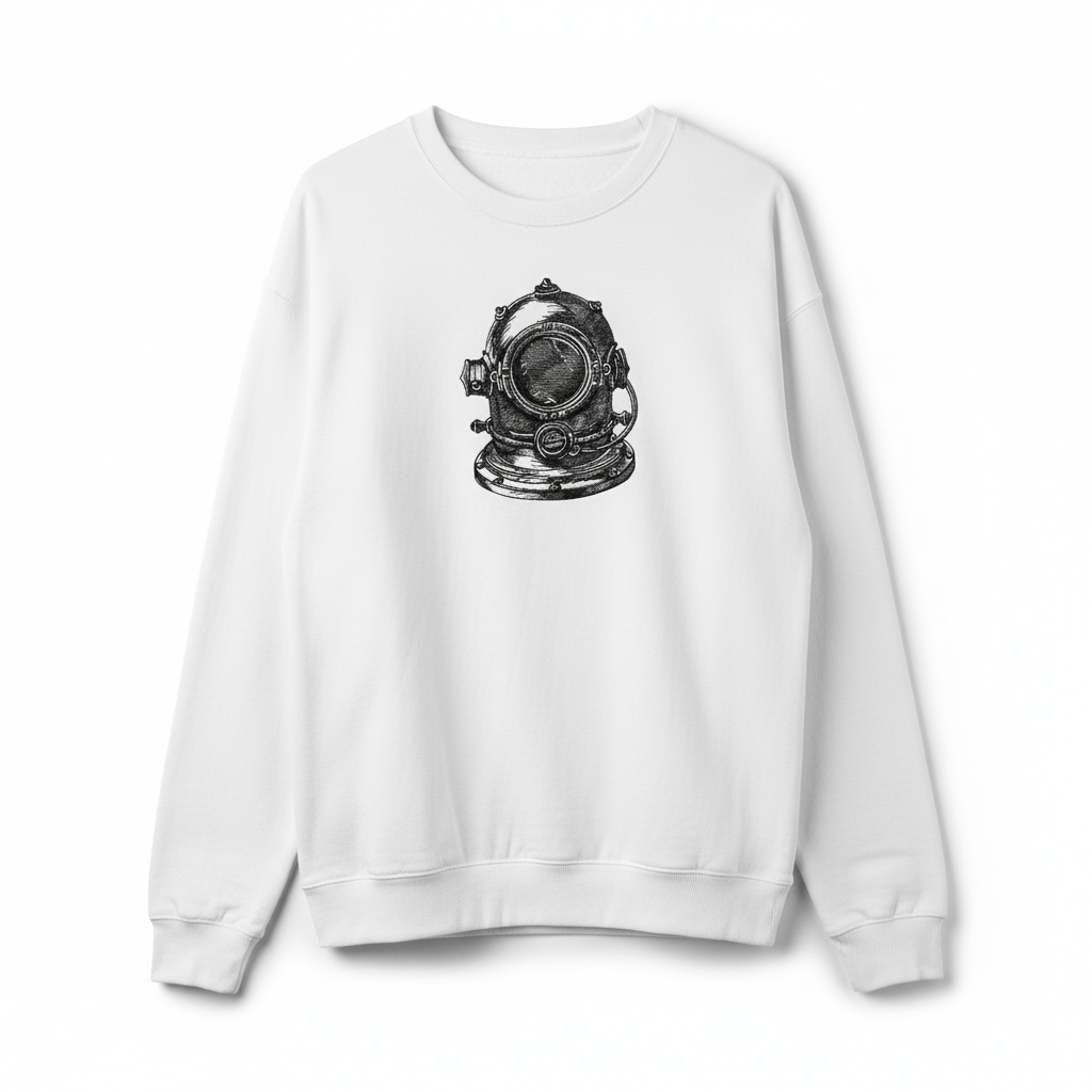 Nautical Helmet Machine Embroidered Sweatshirt – Hand Finished in Dubai | EmbroMania