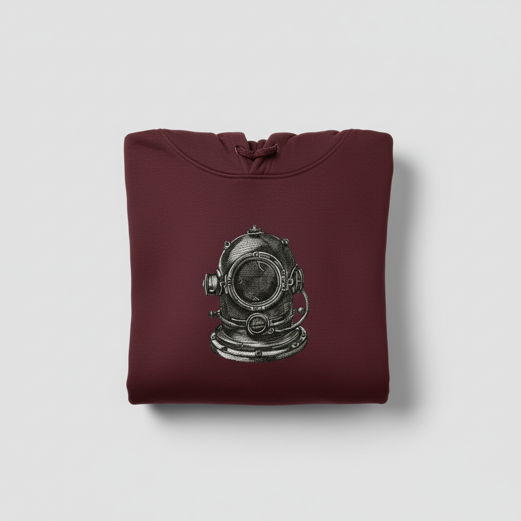 Nautical Helmet Machine Embroidered Sweatshirt – Hand Finished in Dubai | EmbroMania