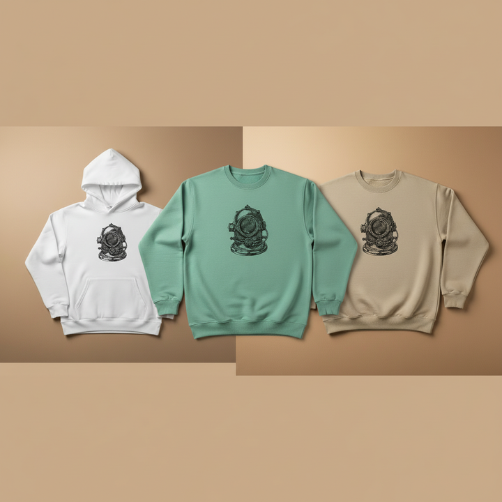 Nautical Helmet Machine Embroidered Sweatshirt – Hand Finished in Dubai | EmbroMania