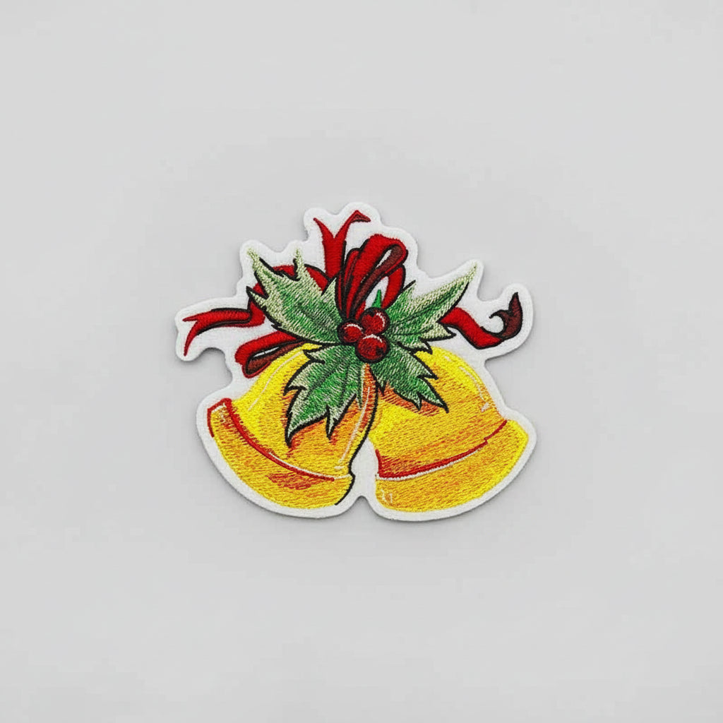 Holiday Bells with Holly &amp; Ribbon Machine Embroidered Sweatshirt – Hand Finished in Dubai | EmbroMania
