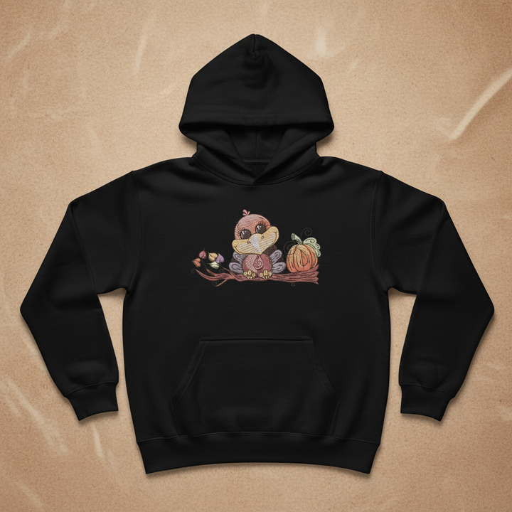 Turkey &amp; Pumpkin Machine Embroidered Sweatshirt – Hand Finished in Dubai | EmbroMania
