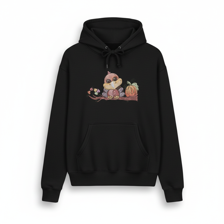 Turkey &amp; Pumpkin Machine Embroidered Sweatshirt – Hand Finished in Dubai | EmbroMania