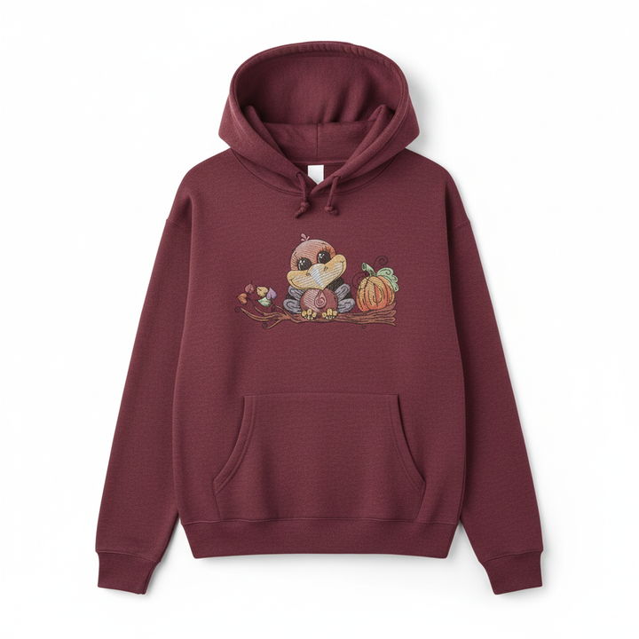 Turkey &amp; Pumpkin Machine Embroidered Sweatshirt – Hand Finished in Dubai | EmbroMania