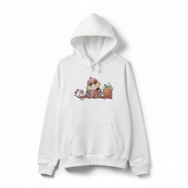 Turkey &amp; Pumpkin Machine Embroidered Sweatshirt – Hand Finished in Dubai | EmbroMania
