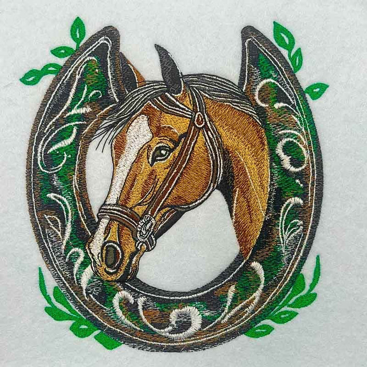 Wildflower Horseshoe Machine Embroidered Hoodie – Hand Finished in Dubai | EmbroMania
