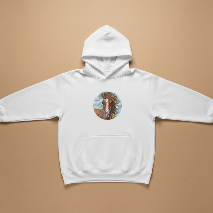 Majestic Horse Machine Embroidered Hoodie – Hand Finished in Dubai | EmbroMania