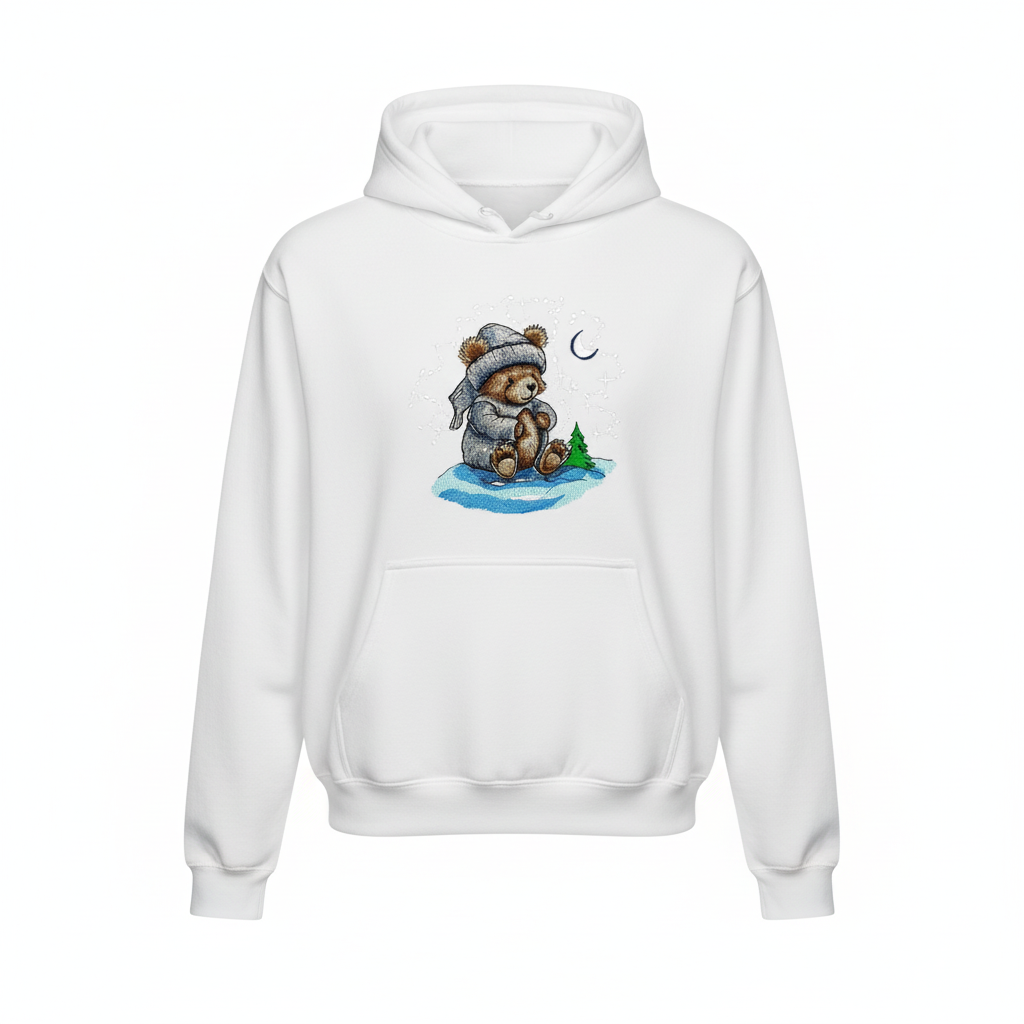 Moonlit Bear — Embroidered Hoodie