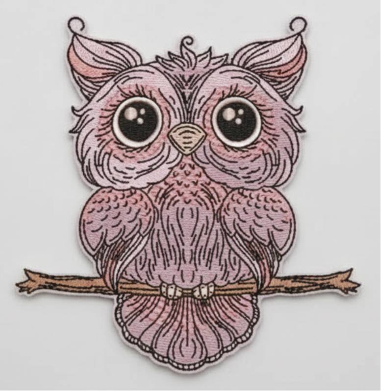 Wise Owl Perch Machine Embroidered Sweatshirt – Hand Finished in Dubai | EmbroMania