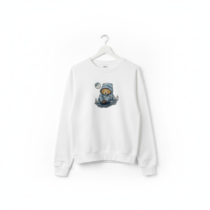 Moonlit Sloth Machine Embroidered Sweatshirt – Hand Finished in Dubai | EmbroMania