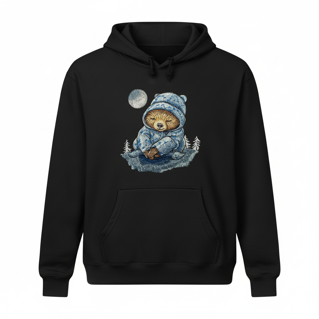 Moonlit Sloth — Embroidered Hoodie