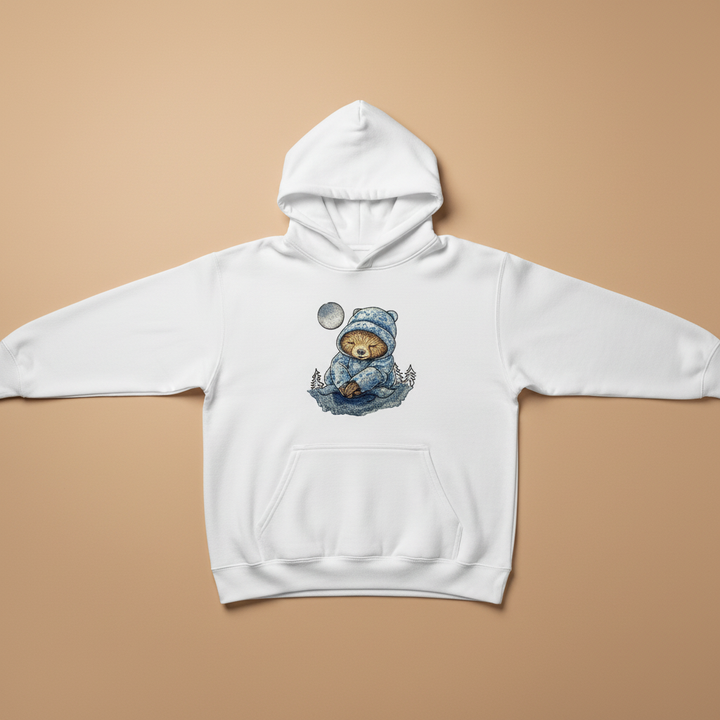 Moonlit Sloth Machine Embroidered Hoodie – Hand Finished in Dubai | EmbroMania