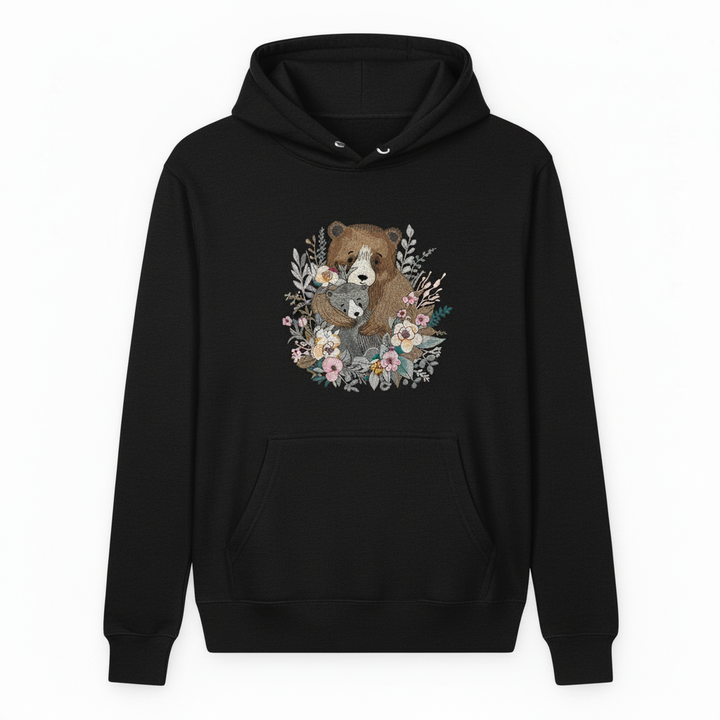 Mother &amp; Cub Machine Embroidered Hoodie – Hand Finished in Dubai | EmbroMania