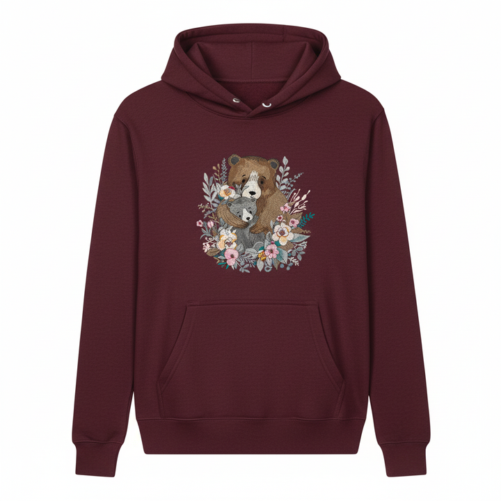 Mother &amp; Cub Machine Embroidered Hoodie – Hand Finished in Dubai | EmbroMania