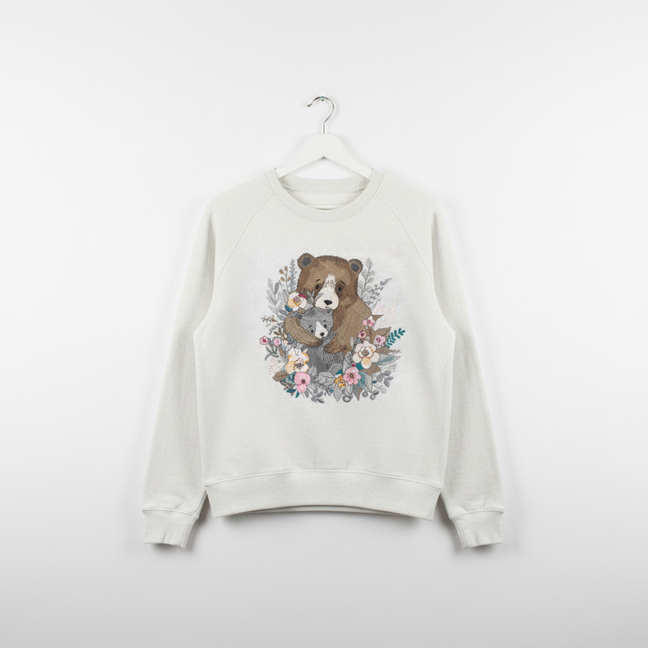 Mother &amp; Cub Machine Embroidered Sweatshirt – Hand Finished in Dubai | EmbroMania