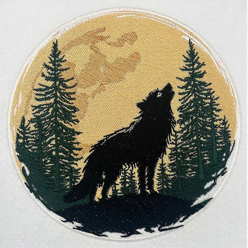 Mystic Wolf Machine Embroidered Jute Tote – Hand Finished in Dubai | EmbroMania