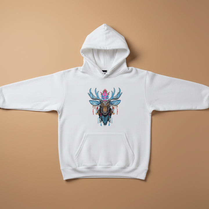 Mystic Moose Machine Embroidered Hoodie – Hand Finished in Dubai | EmbroMania