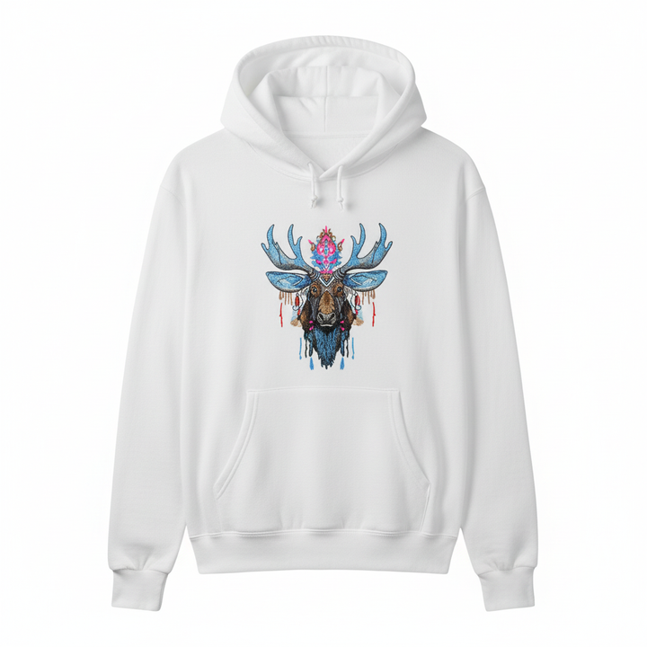 Mystic Moose Machine Embroidered Hoodie – Hand Finished in Dubai | EmbroMania
