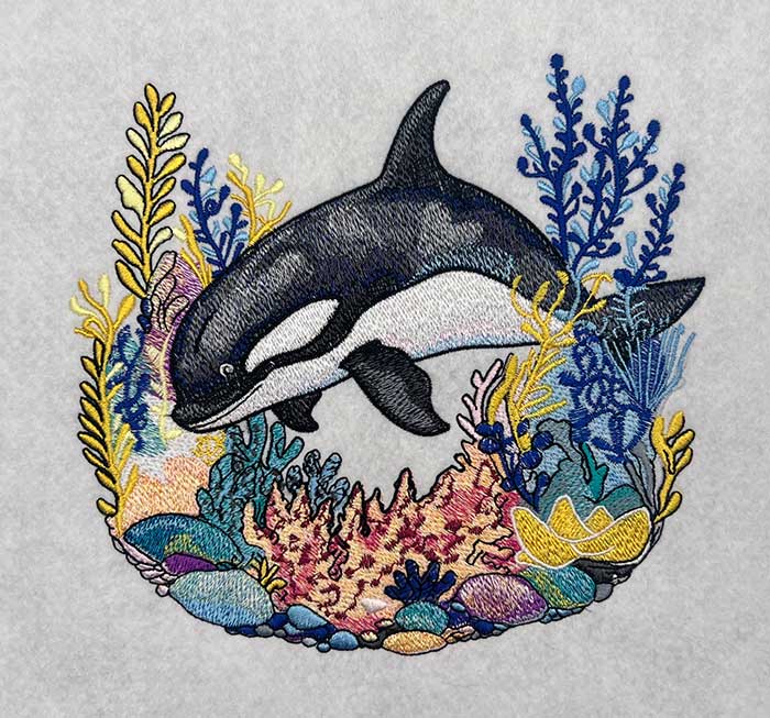 Orca Reef Machine Embroidered Jute Tote – Hand Finished in Dubai | EmbroMania