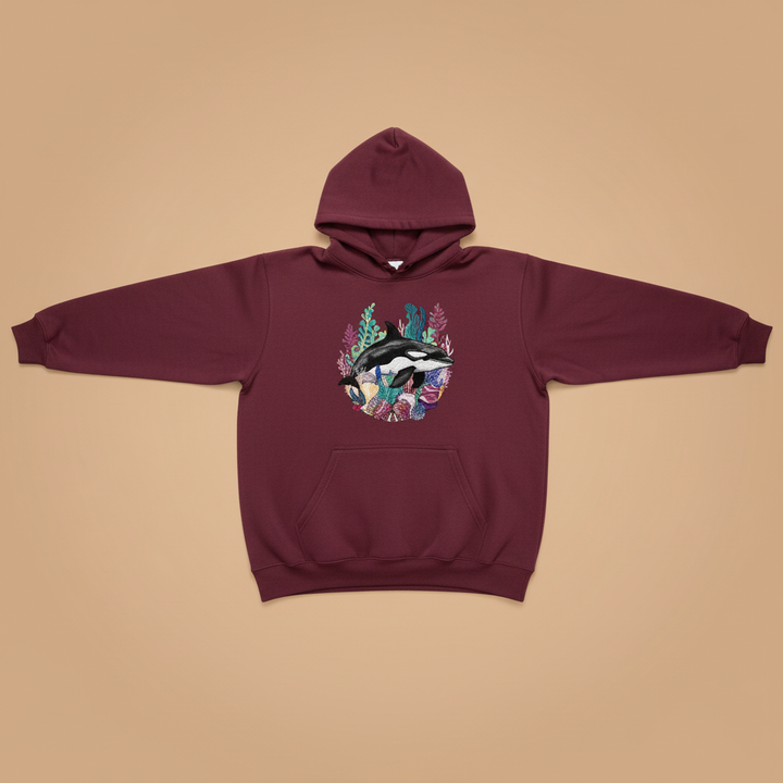 Orca Reef Machine Embroidered Hoodie – Hand Finished in Dubai | EmbroMania
