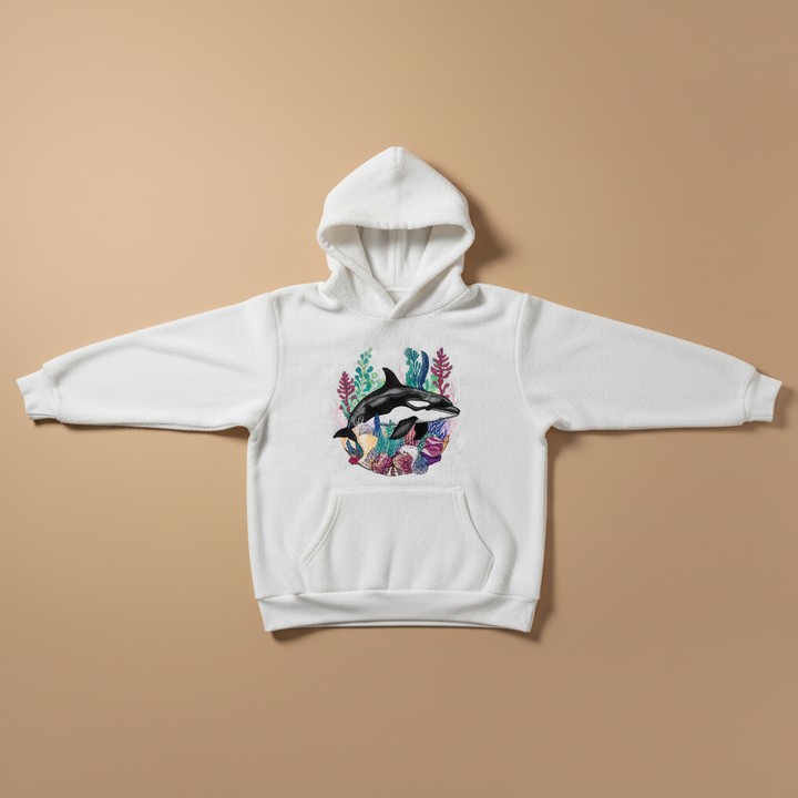 Orca Reef Machine Embroidered Hoodie – Hand Finished in Dubai | EmbroMania