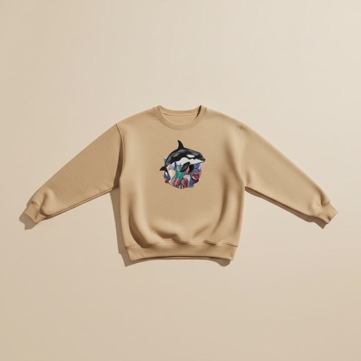 Orca Reef Machine Embroidered Sweatshirt – Hand Finished in Dubai | EmbroMania