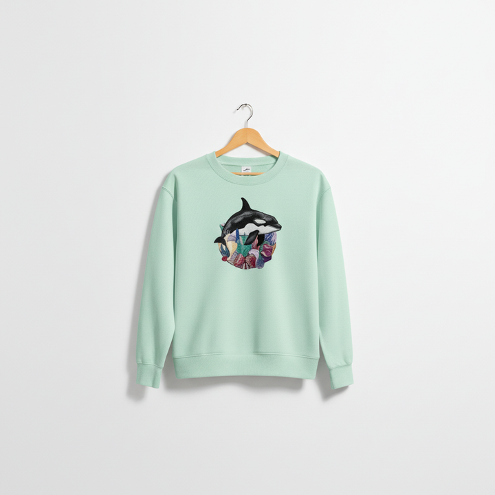 Orca Reef Machine Embroidered Sweatshirt – Hand Finished in Dubai | EmbroMania