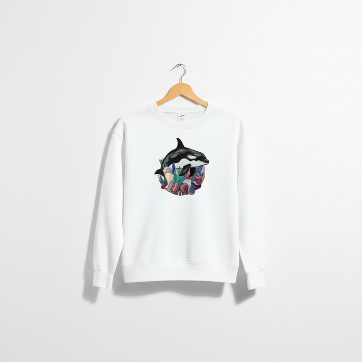 Orca Reef Machine Embroidered Sweatshirt – Hand Finished in Dubai | EmbroMania