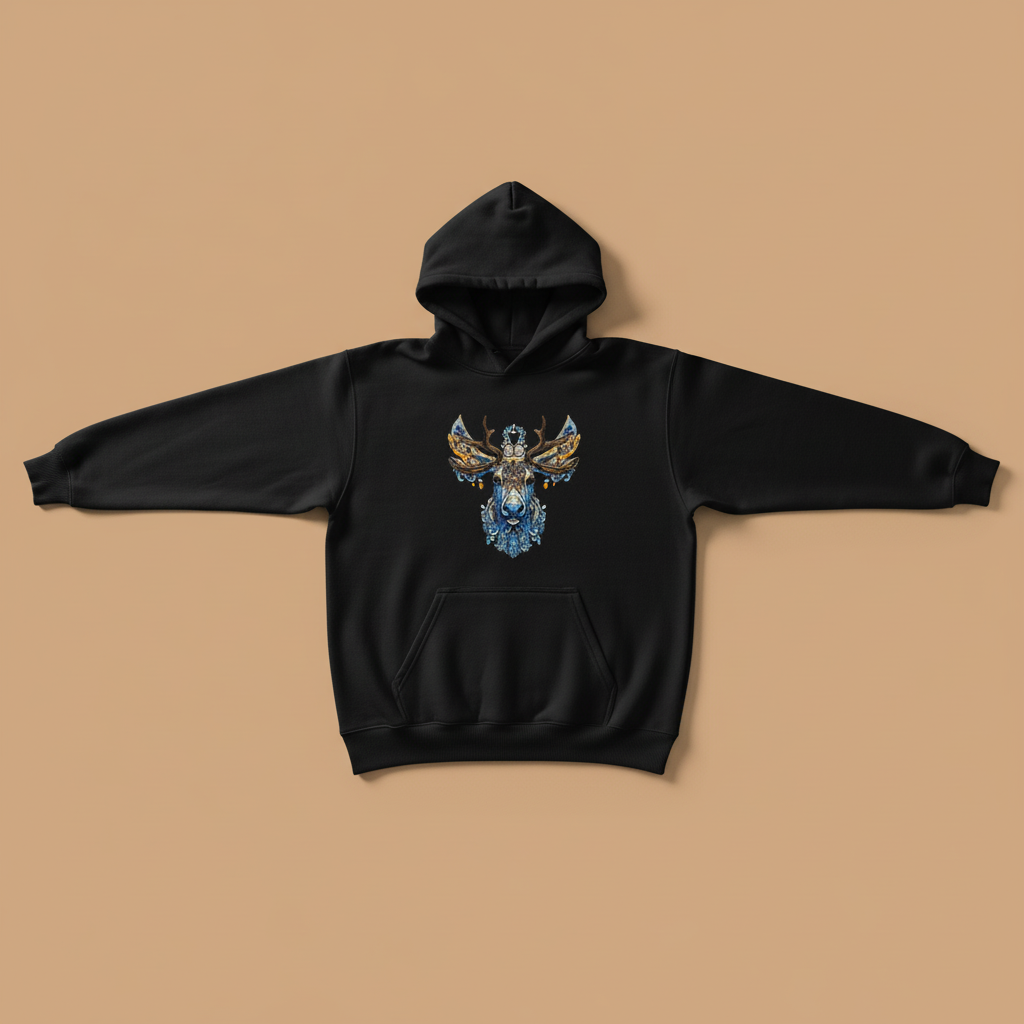 Ornate Moose — Embroidered Hoodie